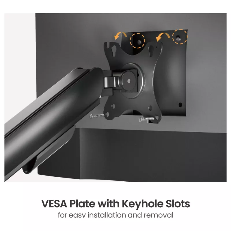 Equip Monitor Desk Mount 17-32 inch Single Arm Gas Spring 9 kg Black