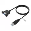 EFB USB 3.0 pagarinājuma kabelis A-A vīrišķais uz paneļa stiprinājuma sievišķo, 0,5 m, melns