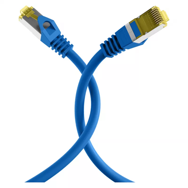 EFB RJ45 Patch Cable Cat.6A S/FTP LSZH Cat.7 Raw Cable Blue 0.15m
