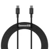 Baseus Superior USB-C to USB-C kabelis 1m Melns 100W Ātra uzlāde un datu sinhronizācija