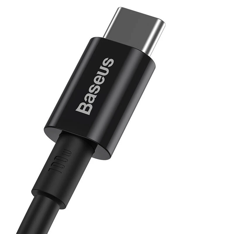 Baseus Superior USB-C to USB-C kabelis 1m Melns 100W Ātra uzlāde un datu sinhronizācija