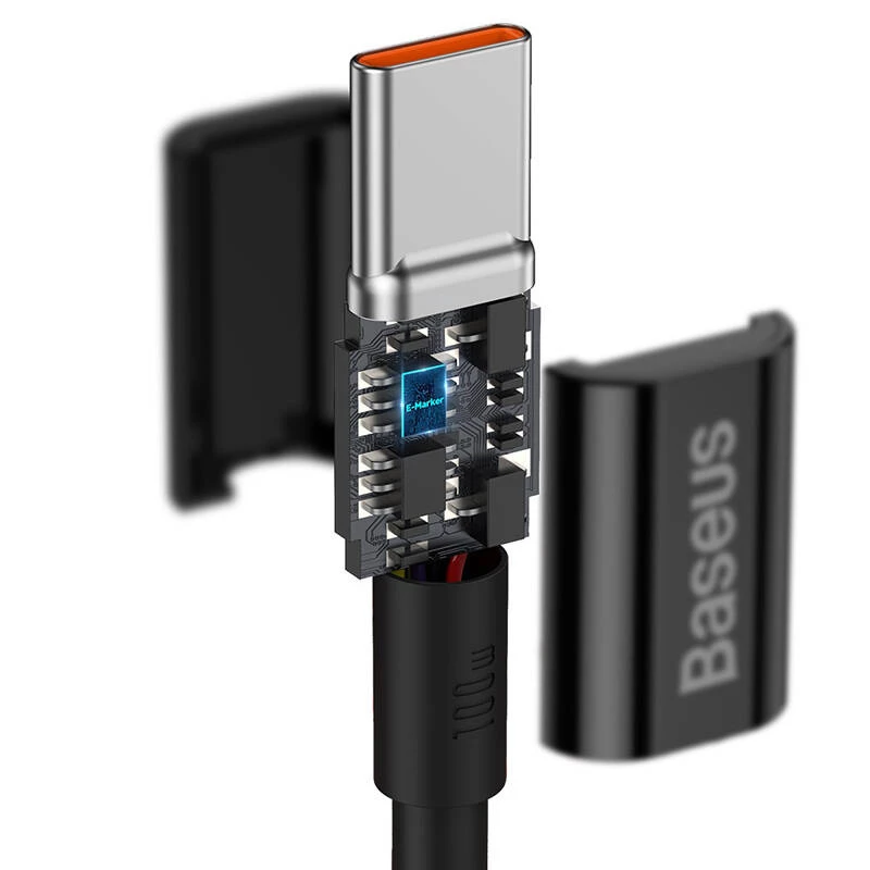 Baseus Superior USB-C to USB-C kabelis 1m Melns 100W Ātra uzlāde un datu sinhronizācija