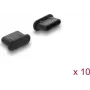 Delock putekļu aizsardzība USB Type-C sieviešu portam, 10 gab., silikons, melns (87408)