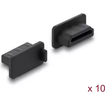 Delock putekļu aizsargs HDMI-A sievišķajam portam, 10 gab., silikons, melns (87465)
