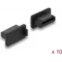 Delock putekļu aizsargs HDMI-A sievišķajam portam, 10 gab., silikons, melns (87465)
