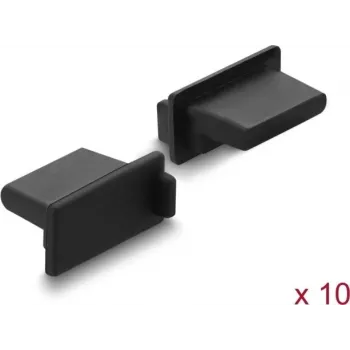 Delock putekļu aizsargs USB Type-A sieviešu portam, 10 gab., silikons, melns (87490)