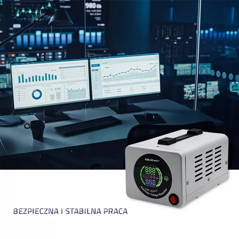 Qoltec 50723 Automātiskais sprieguma stabilizators AVR 1000VA