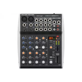 Behringer XENYX 1002SFX Audio Mikseris ar 10 ieejām, 2 XENYX mikrofona priekšpastiprinātājiem, 3 joslu ekvalaizeru, KLARK TEKNIK FX procesoru, 100 presetiem