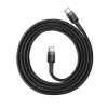 Baseus Cafule USB-C uz USB-C kabelis PD 2.0 QC 3.0 60W 1m (Melns/Pelēks)