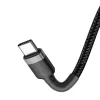 Baseus Cafule USB-C uz USB-C kabelis PD 2.0 QC 3.0 60W 1m (Melns/Pelēks)