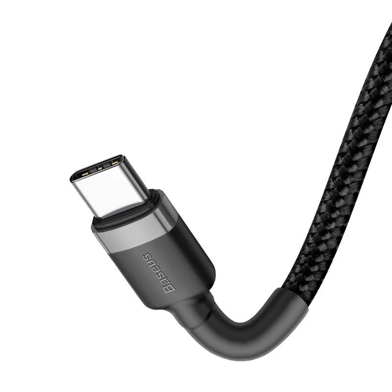 Baseus Cafule USB-C uz USB-C kabelis PD 2.0 QC 3.0 60W 1m (Melns/Pelēks)