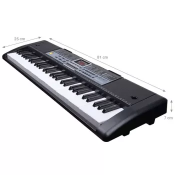 MQ 6136L Taustiņu orgāns ar mikrofonu bērniem - 61 taustiņš, melns