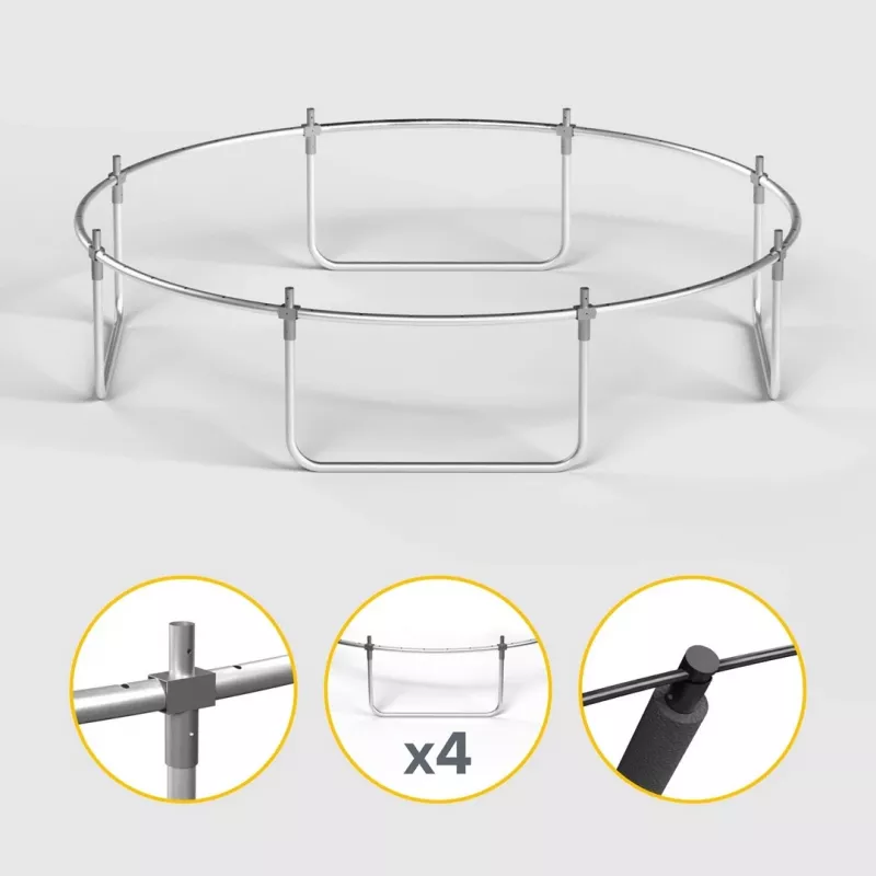 REBEL Active Trampoline PRO 10ft/305 cm ar drošības tīklu, Melns/Zils
