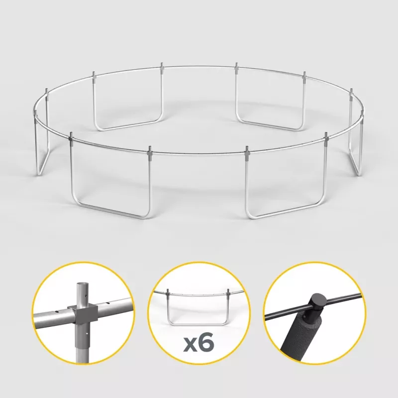 REBEL Active Trampoline PRO 14ft/427 cm ar drošības tīklu un kāpnēm