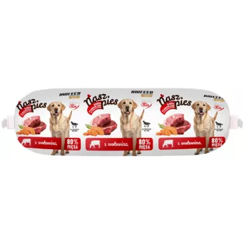 BIOFEED Nasz Pies Liellopu gaļas klaips suņu barība 1 kg