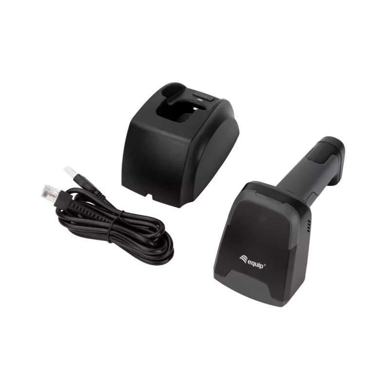 Equip 2D svītrkodu skeneris lāzera bezvadu/2.4GHz+BT+USB pelēks