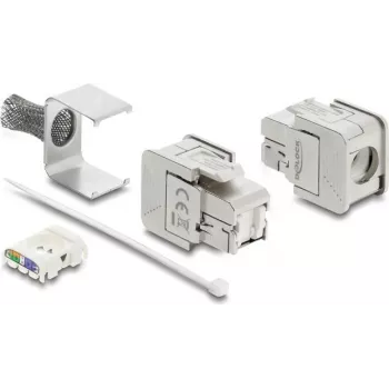Delock Keystone modulis RJ45 sievišķā uz LSA Cat.6A ekranēts ar ekranēšanas pinumu bezinstrumentu (91084)