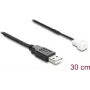 Delock USB 2.0 Type-A vīriešu uz 3-pin ventilatora savienotāju vīriešu kabelis 30 cm (91226)
