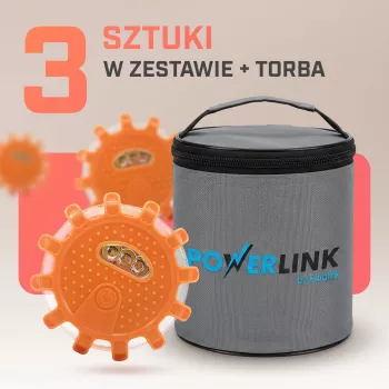 EXTRALINK Smartlife LED Road Flare 3-Pack ar pārnēsāšanas somu