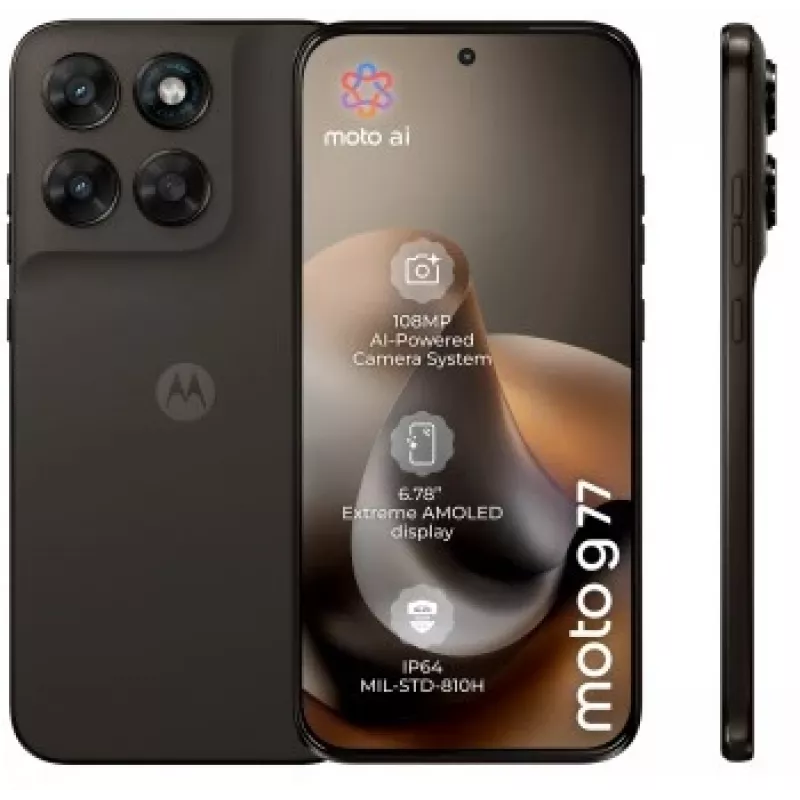 MOTOROLA G77 8GB 128GB 6.78 collu pOLED 120Hz 108MP Divas SIM 5G Melna Olīva