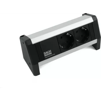 Bachmann DESK galda strāvas sadalītājs 2-vietīgs, krāsa: Inox, ar savienotājkabeli, ieeja: 0,2 m ar GST18, ieskaitot montāžas kronšteinu, 1,0 m atsevišķs savienotājkabelis GST18/Schuko (9.020.095)