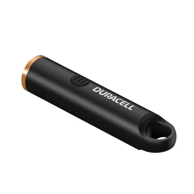 Duracell DK100R Atslēgu piekariņa lukturītis 100 lūmeni, uzlādējams, melns