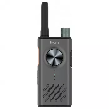 Hytera S1 HYT-S31 B1 0.5W UHF 446MHz PMR446 Divvirzienu radio ar noņemamu Li-Polimēra 2200mAh akumulatoru, Divi PTT taustiņi, Jostas klipsis, 3.5mm audio ligzda, 5.4cm antena - Pelēks