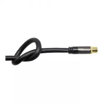Good Connections SmartFLEX SAT antenas kabelis, IEC/Coax leņķa spraudnis pret ligzdu, apzeltīts, četrkārtīgi ekranēts, 120 dB, melns, 1,5 m (GC-M2072)