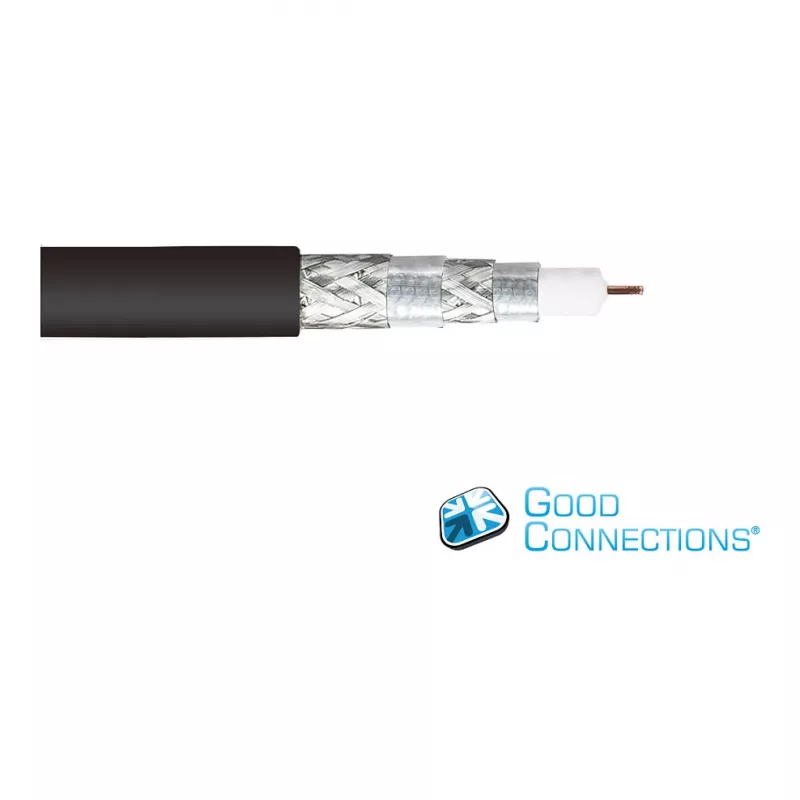 Good Connections SmartFLEX SAT antenas kabelis, IEC/Coax leņķa spraudnis pret ligzdu, apzeltīts, četrkārtīgi ekranēts, 120 dB, melns, 1,5 m (GC-M2072)