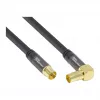 Good Connections SmartFLEX SAT antenas kabelis, IEC/Coax leņķa spraudnis pret ligzdu, apzeltīts, četrkārtīgi ekranēts, 120 dB, melns, 1,5 m (GC-M2072)