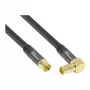 Good Connections SAT antenas kabelis SmartFLEX, IEC/Coax vīriešu leņķa uz sieviešu, apzeltīts, četrkārtīgi ekranēts, 120 dB, melns, 2 m