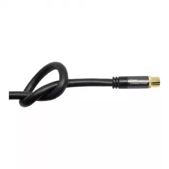 Good Connections SAT antenas kabelis SmartFLEX, IEC/Coax vīriešu leņķa uz sieviešu, apzeltīts, četrkārtīgi ekranēts, 120 dB, melns, 2 m