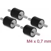 Delock Vibrācijas slāpētājs M4 x 0,7 mm D 15 x H 15 mm ar 2 vīrņiem 4 gabali Melns (60799)