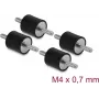 Delock Vibrācijas slāpētājs M4 x 0,7 mm D 15 x H 15 mm ar 2 vīrņiem 4 gabali Melns (60799)