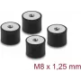 Delock Vibrācijas slāpētājs M8 x 1,25 mm D 30 x H 20 mm ar 2x iekšējo vītni 4 gabali Melns (60827)