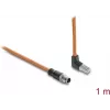 Delock M12 to RJ45 kabelis X-coded 8-pin vīriešu taisns pret vīriešu augšupvērstu leņķi S/FTP ekranēts Cat.6A 1 m oranžs