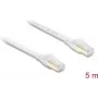 Delock RJ45 Flat Patch Cable Cat.8.1 U/FTP līdz 40 Gbps 5 m Balts (81028)