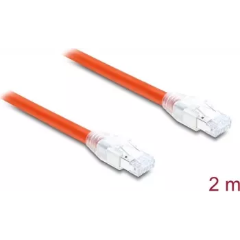 Delock RJ45 tīkla kabelis Cat.8.1 S/FTP 2 m līdz 40 Gbps oranžs (81181)