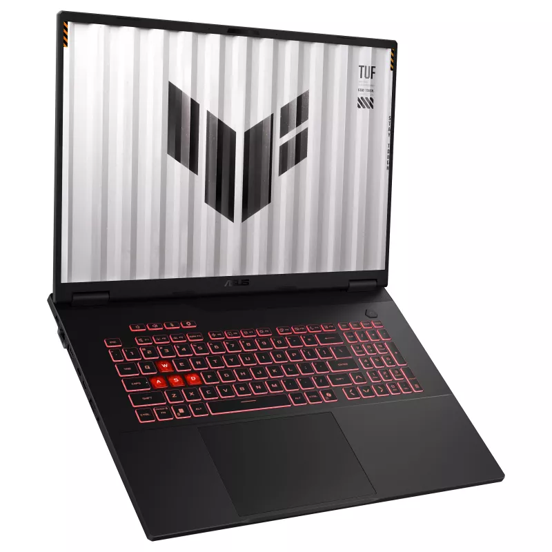 ASUS TUF Gaming A18 FA808UP-S8102W Gaming Laptop, 18 collu QHD+ 165Hz, AMD Ryzen 7, 16GB DDR5, 1TB SSD, NVIDIA GeForce RTX 5070, Windows 11 Home, Vācu tastatūras izkārtojums, Mecha Gray