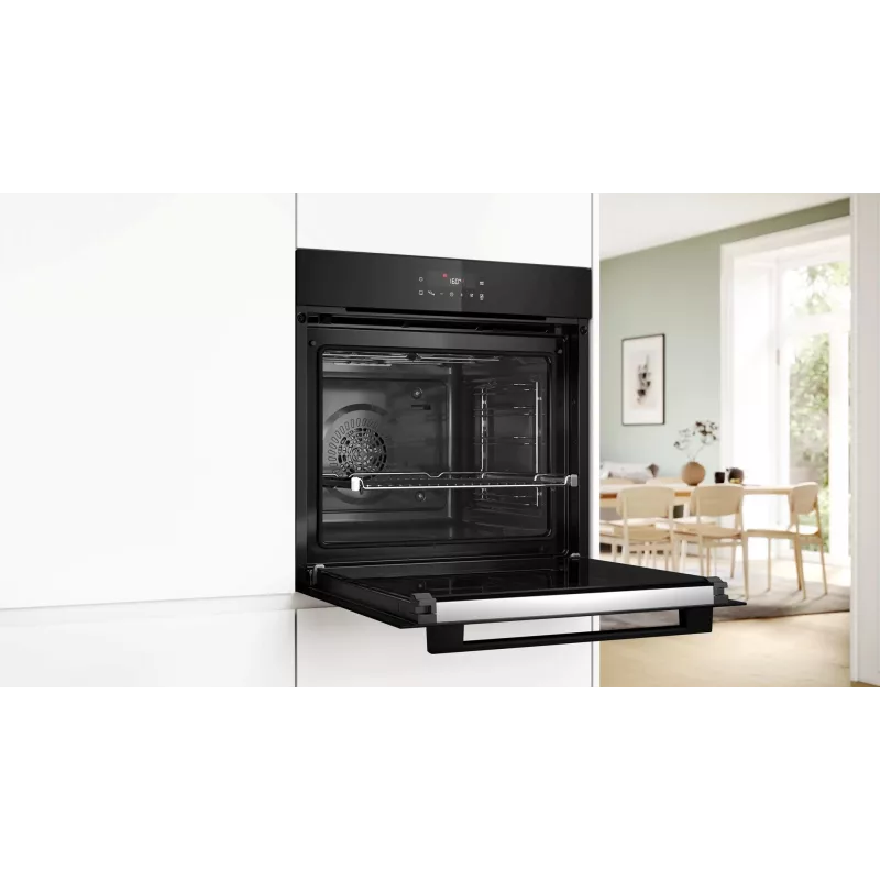 BOSCH HBG571EB4 Iebūvējamā cepeškrāsns, melna, 71 L, pirolītiskā pašattīrīšanās, 7 sildīšanas metodes