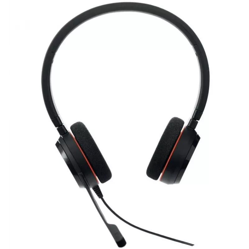 Jabra Evolve 20 MS Stereo USB-C On-Ear Headset ar trokšņu slāpējošu mikrofonu, melns