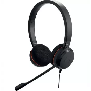 Jabra Evolve 20 MS Stereo USB-C On-Ear Headset ar trokšņu slāpējošu mikrofonu, melns