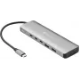 Sandberg USB-C uz 5x USB-C + 2x USB-A Hubs, 100W, USB 3.2 Gen 1, Pelēks