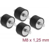 Delock Vibration Damper M8 x 1.25 mm D 30 x H 20 mm with 2 x External Threads 4 Pieces Black (60816)