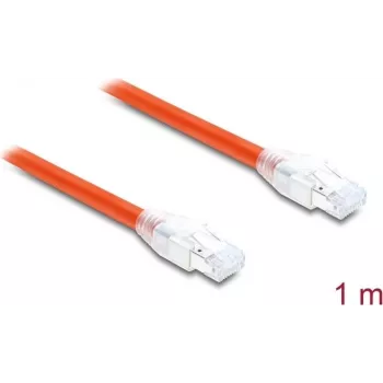 Delock RJ45 tīkla kabelis Cat.8.1 S/FTP 1 m līdz 40 Gbps oranžs (81180)