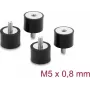 Delock Vibrācijas slāpētājs M5 x 0,8 mm D 20 x H 15 mm ar iekšējo un ārējo vītni, 4 gab., melns (60819)