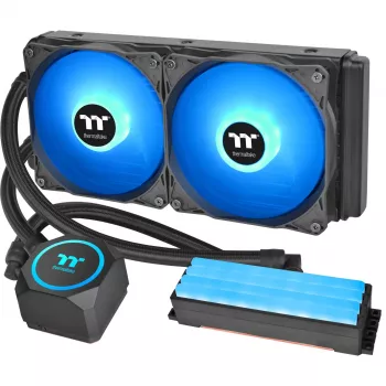 Thermaltake Floe RC 240 All-in-One šķidruma CPU dzesētājs ar integrētu RAM ūdens bloku, 240mm radiators, 2x 120mm ARGB PWM ventilatori, Intel/AMD