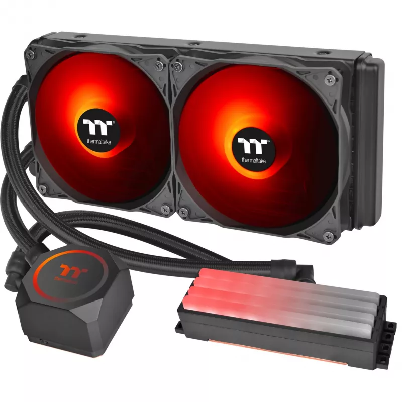 Thermaltake Floe RC 240 All-in-One šķidruma CPU dzesētājs ar integrētu RAM ūdens bloku, 240mm radiators, 2x 120mm ARGB PWM ventilatori, Intel/AMD