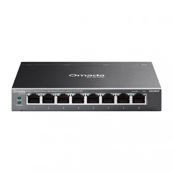 TP-Link Omada ES208GP PoE+ 8-Port Gigabit Smart Managed Switch ar 61W PoE budžetu