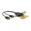 Delock PCI Express x1 karte ar 2 x seriālajiem RS-232 portiem, ātrdarbīga 921K, ESD un pārsprieguma aizsardzība